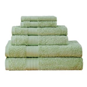 Luxury 6 Piece Soft and Absorbent Cotton Bath Towel Set – Sage Green