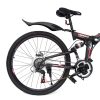 26 Folding Mountain Bicycle 21 Speed Shimano Foldable Bike Black Color