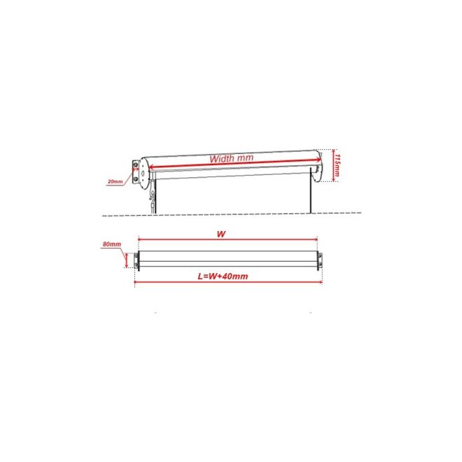 Outdoor Roller Blind Sun Screen Awning With Aluminium Hood – 1.8×2.5 m