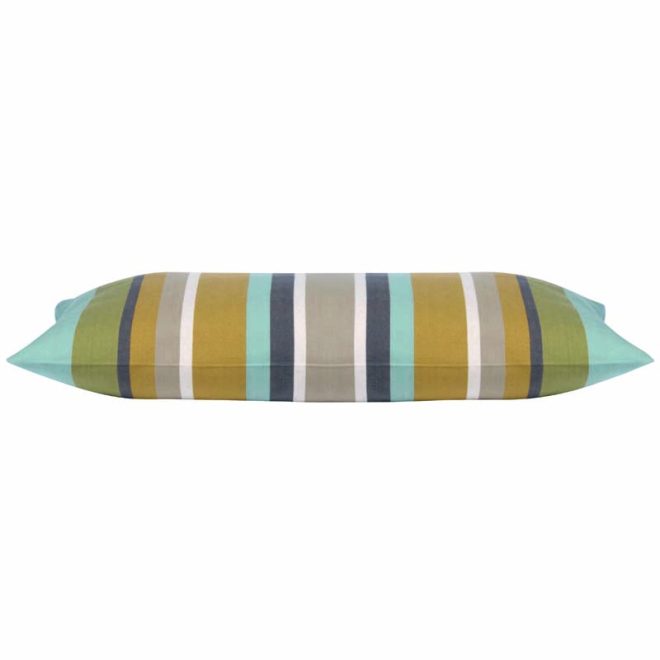 Corban Aqua Rectangle 35x70cm Striped Multicoloured Cushion Cover Nautical