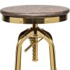 Industrial Wooden Height Adjustable Swivel Bar Stool – Gold