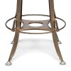 Industrial Wooden Height Adjustable Swivel Bar Stool Chair with Back – Dark French Brass