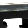 Large Contemporary Black Gold Drinks Trolley Bar Cart with Marble Top and Stemware Rack