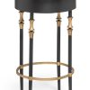 Honeygo Wooden Round Gold Black Side Table with Finial Legs