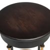 Honeygo Wooden Round Gold Black Side Table with Finial Legs