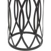 Elon Black Round Iron Side Table with Cross Legs and Top – Gold Black