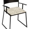 Black Metal Dining Chairs with Upholstered Seat – Set of 2