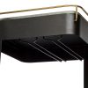 Contemporary Black Gold Drinks Trolley Bar Cart with Marble Top