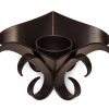 Decorative Black Metal Lotus Tea Light Candle Holders in Set of 2