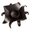 Decorative Black Metal Lotus Tea Light Candle Holders in Set of 2