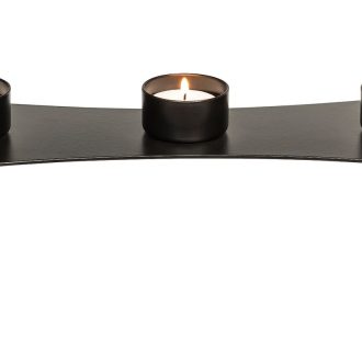 Black Metal Harbour Style Tea Light Candle Holder Stand