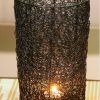 Wired Mesh Tealight Black Candle Holders – Set of 3