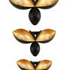 Bee Shape Wall Mounted Black Gold Candle Holders – Set of 3