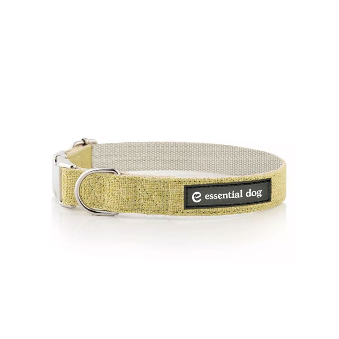 Natural Hemp & Cotton Dog Collar (Grass Green) – L