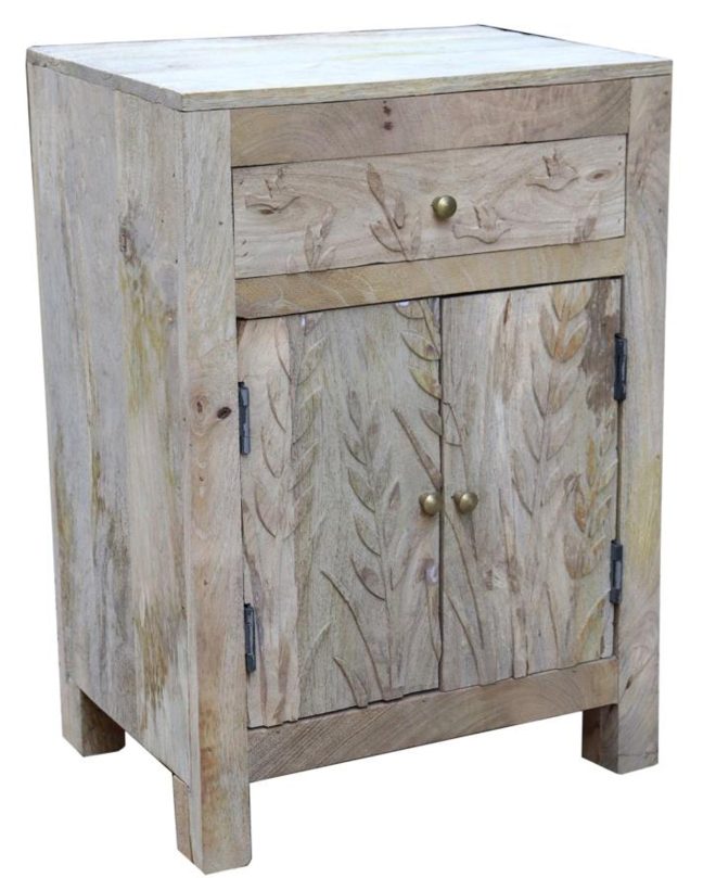 Mountain 2 drawer bedside in bird design – Sandblasted, Bird Design