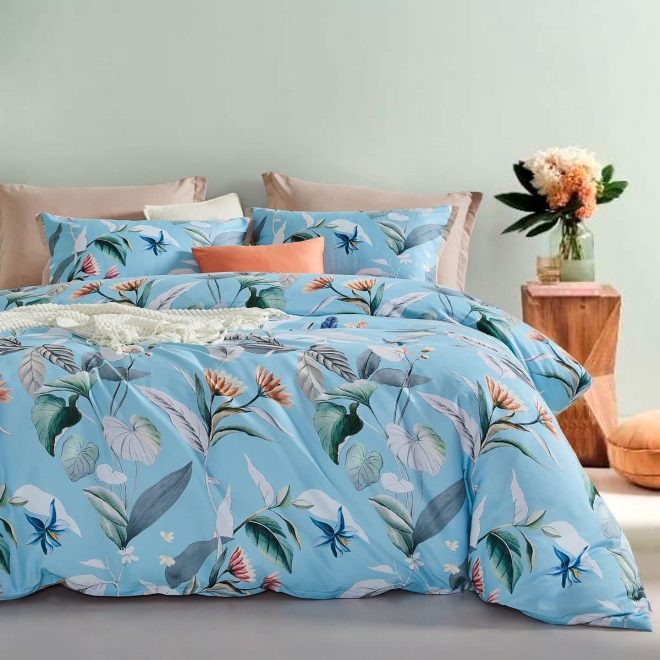 Botanical Sarah Microfibre Quilt Cover Set-queen size