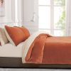 2 in 1 Teddy Sherpa  Quilt Cover Set and Blanket – QUEEN, Terracotta