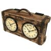 Table Clock – Brick Mould Dual Dial