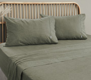 Embre Linen Look Washed Cotton SHEET SET – Khaki