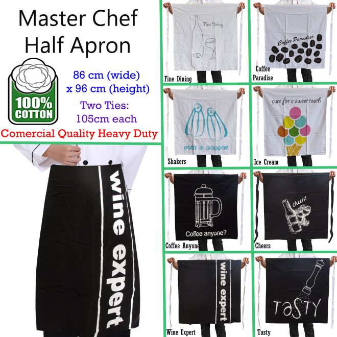 100% Cotton Master Chef Half Apron Heavy Duty – Cheers