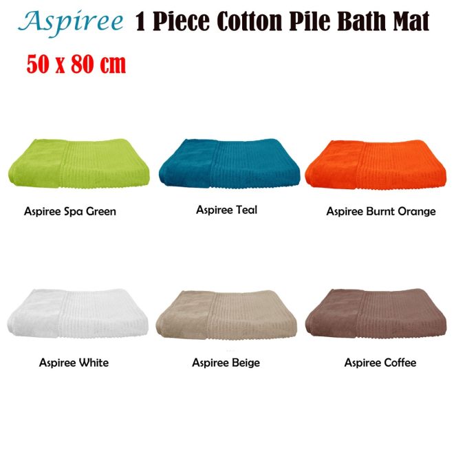 1000GSM Aspiree Soft 100% Cotton Bath Mat 50 x 80 cm – Spa Green