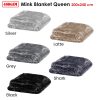 Soft Plain Faux Mink Blanket Queen – Latte