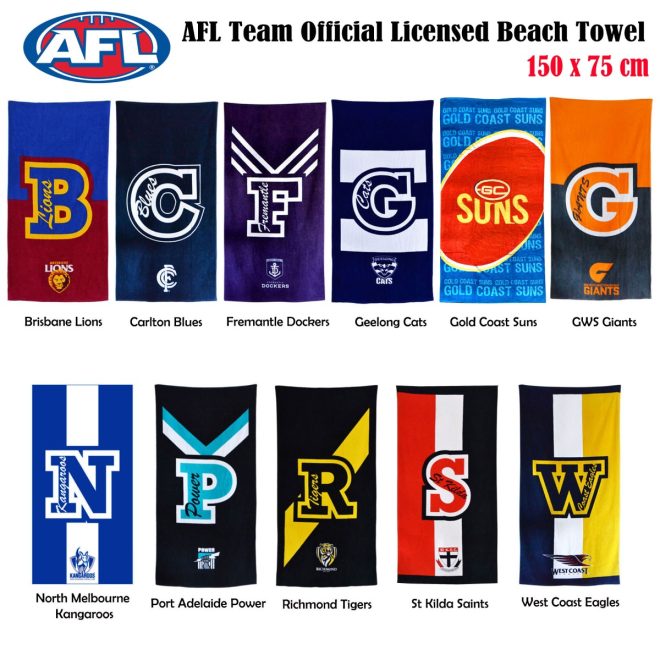 Licensed Cotton Beach Towel GWS Giants