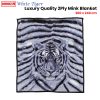 1000GSM White Tiger Luxury Quality 2 Ply Mink Blanket 200 x 240 cm