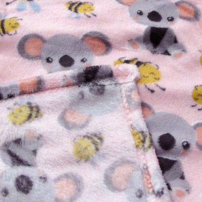 190GSM Girls Cute Ultra Soft Coral Fleece Throw 127 x 152cm – Bees & Koalas