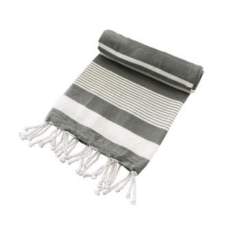 Cotton Rich Large Turkish Beach Towel with Tassels 80cm x 155cm