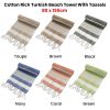 Cotton Rich Large Turkish Beach Towel with Tassels 80cm x 155cm – Black