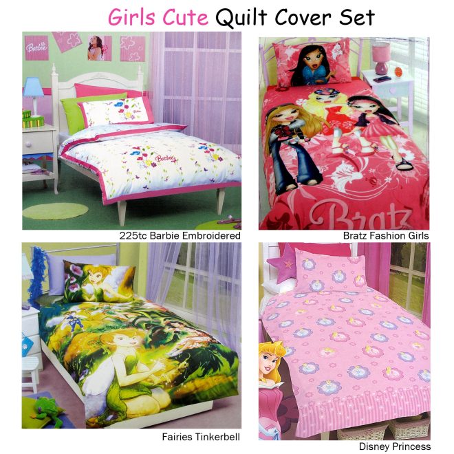 Embroidery Quilt Cover Set – SINGLE, Barbie