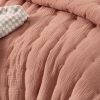 Vintage Design Homewares 3 Piece Hugo Cotton Gauze Quilted Comforter Set Clay King