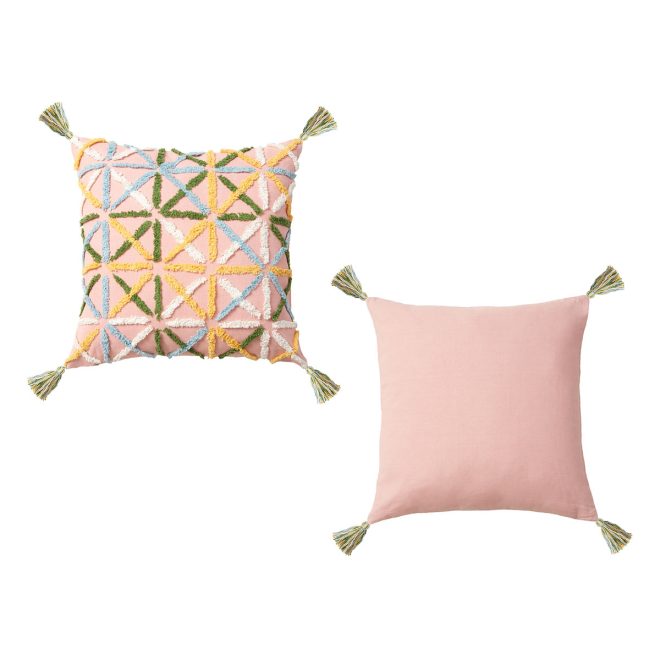 Accessorize Adena Filled Square Cushion – Blush