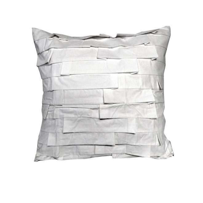 Accessorize Pleats White 45×45 cm Square Filled Cushion