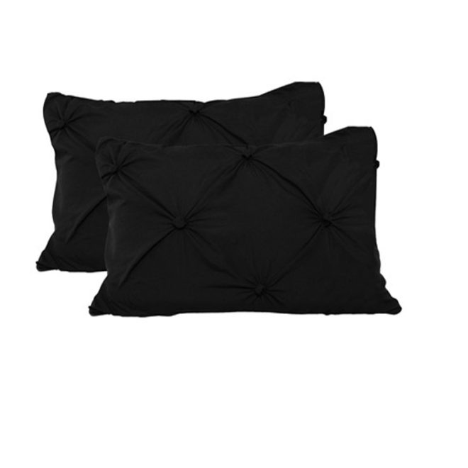 2 Pce Puffy Standard Pillowcases Black