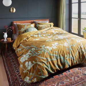 Blossoming Ochre Cotton Sateen Quilt Cover Set King