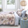 Cece Fiore White Cotton Quilt Cover Set Super King