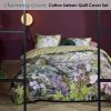 Charming Green Cotton Sateen Quilt Cover Set King