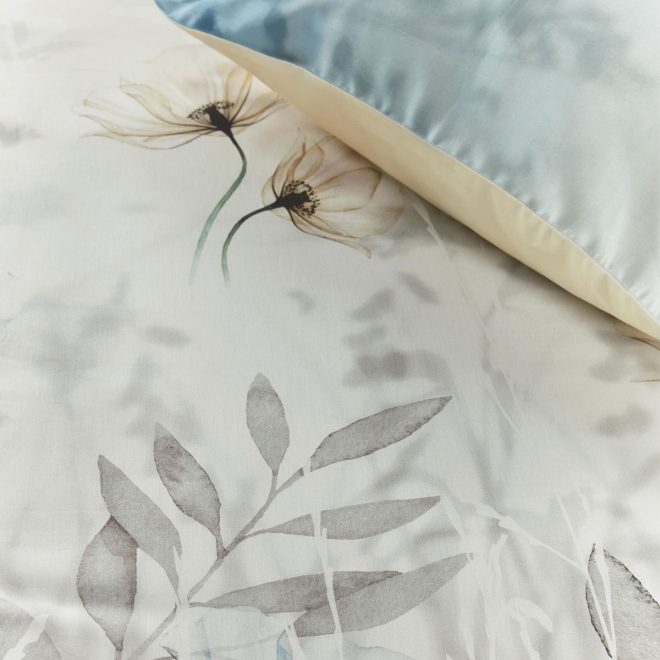 Isabelle Light Blue Cotton Sateen Quilt Cover Set King