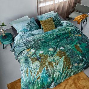 Madagascar Green Cotton Quilt Cover Set Queen