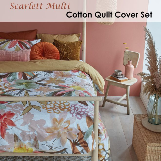 Scarlett Multi Cotton Quilt Cover Set King