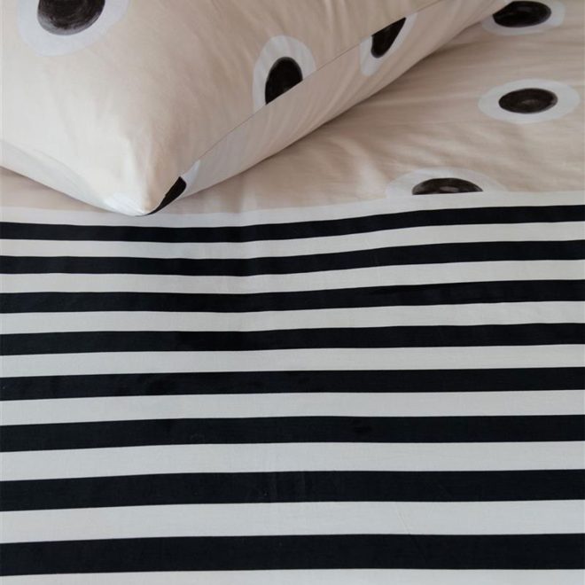 Stripe and Eye Natural Cotton Quilt Cover Set King