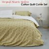 Striped Hearts Yellow Cotton Quilt Cover Set King