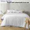 White Zig Zag Super Soft Tufted Quilt Cover Set King