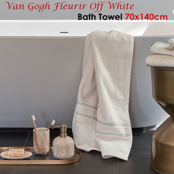 Van Gogh Fleurir Off White Bath Towel