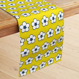 100% Cotton Printed Table Runner Cotton Bud Yellow