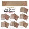 Christmas Jute Woven Taupe Table Runner 33 x 180cm – Elf