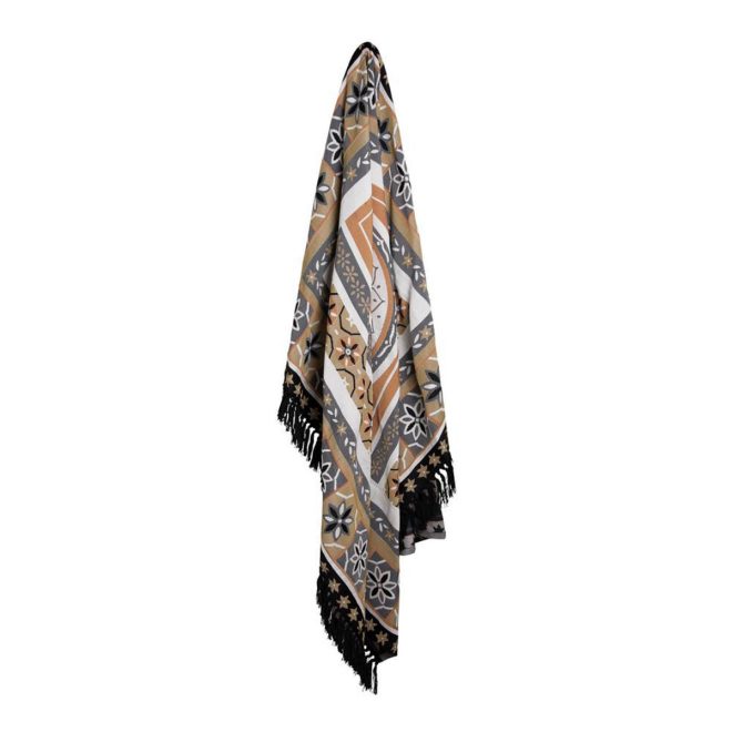 J Elliot Home Kasbah Luxury Fringe Throw 130 x 160cm – Black