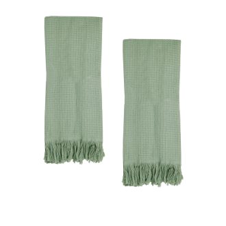 400GSM Camila Set of 2 Cotton Waffle Hand Towels 45 x 65 cm Pistachio